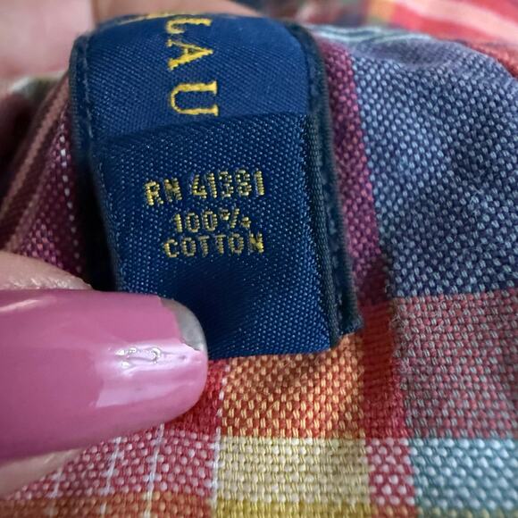 Ralph Lauren color pony  button down plaid shirt long sleeve men’s 2XLT tall XXL - Picture 3 of 12
